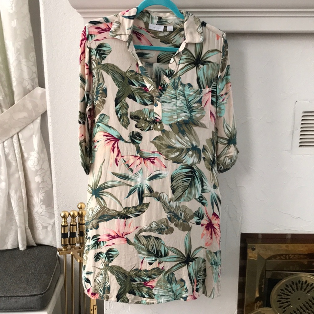 New York & Company shirt dress 3/4 sleeve pockets